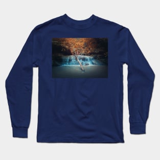 creek in the autumn forest Long Sleeve T-Shirt
